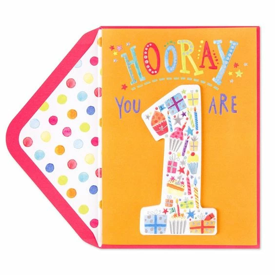 Hello Shop Monrovia Papyrus Hooray You Are 1 Birthday Card