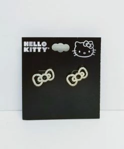 Sanrio Hello Kitty Bow Rhinestone Earrings