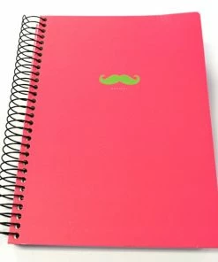 Hello Shop Monrovia Bonjour Mustache 4 Subject Spiral Notebook