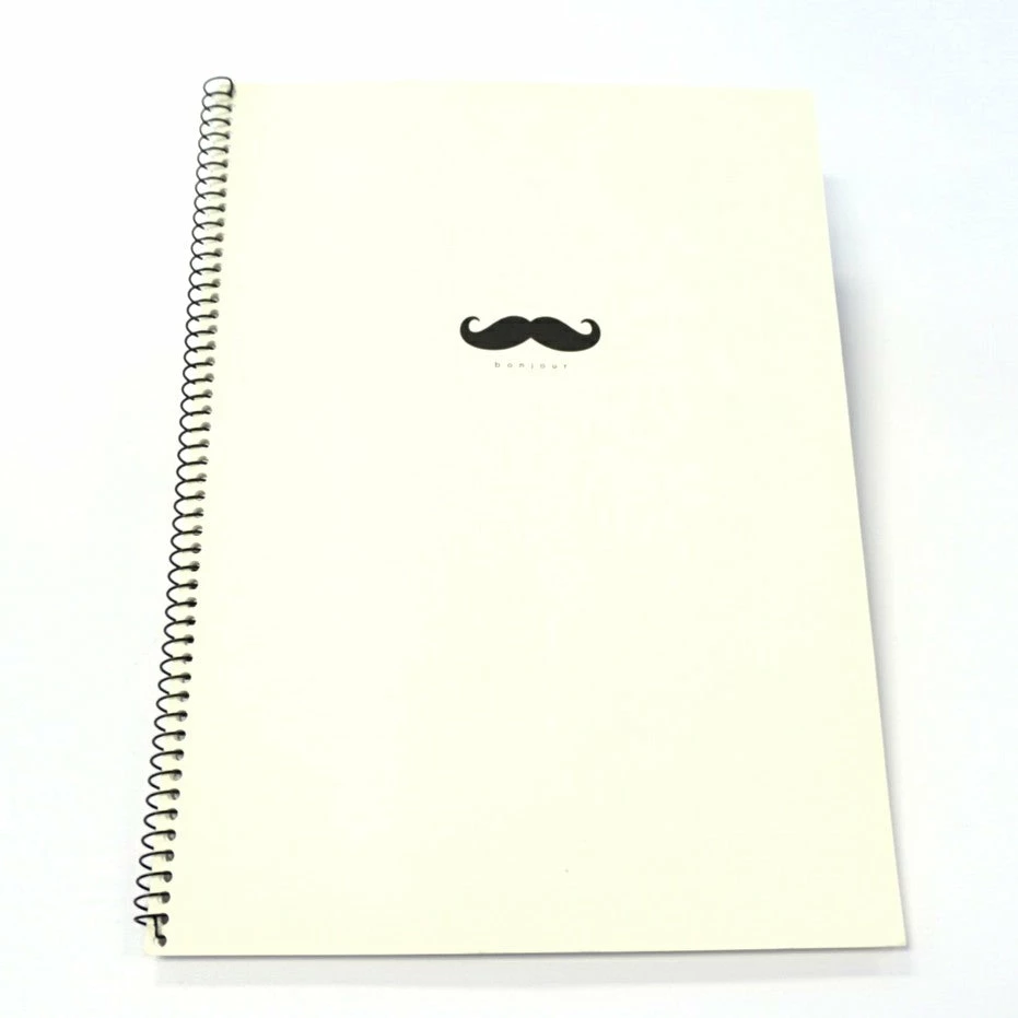 Hello Shop Monrovia Notebooks Bonjour Mustache Spiral Notebook