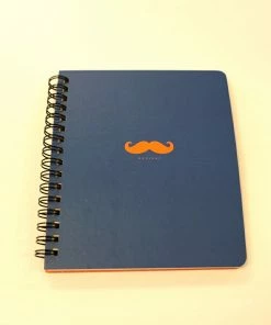 Hello Shop Monrovia Bonjour Mustache Mini Spiral Notebook Notebooks