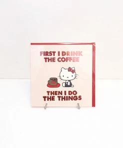 Sanrio Shop All Collaborations Hello Kitty First Coffee Card By Jolly Awesome