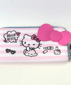 Sanrio Hello Kitty Pink Stripes Pencil Pouch