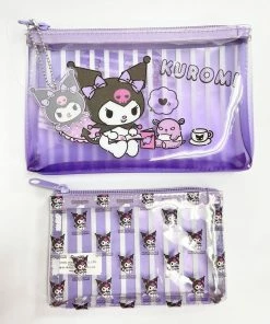 Kuromi Sanrio Characters Vinyl Pouch Set